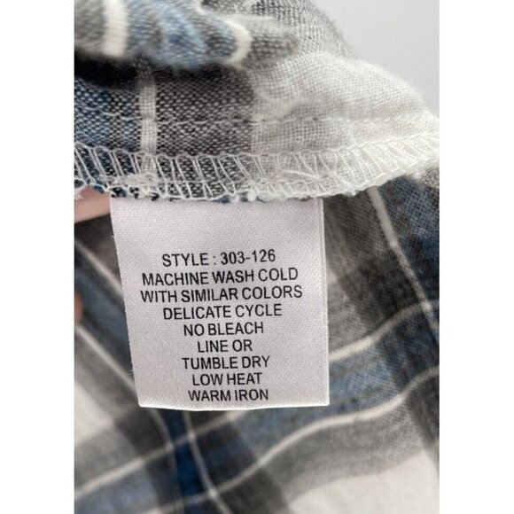 Sandra Ingrish Women’s Plaid Lightweight Collared Button Up Roll Tab Blouse Sz S - Picture 5 of 8